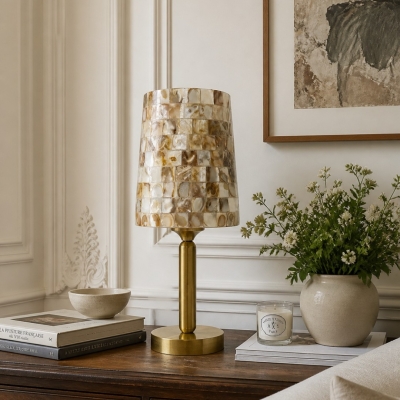 Lampa stołowa Capiz Shell Mosaic