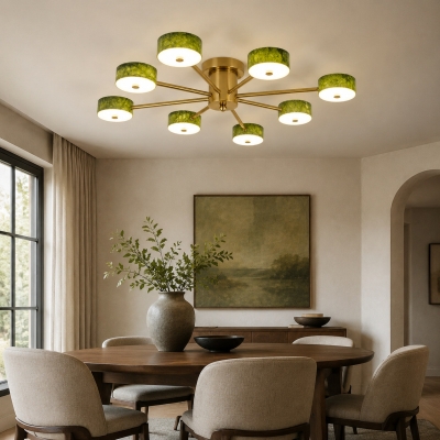 Groene Jade Radiale Half-Inbouw Plafondlamp