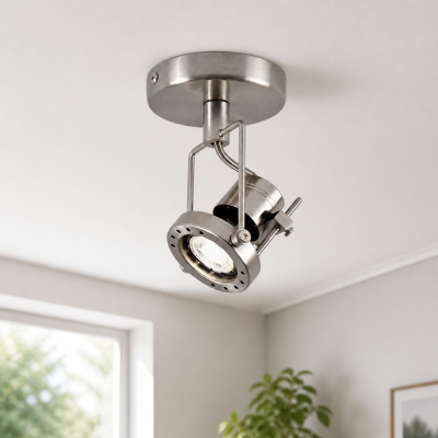 Verstelbare spot in Bauhaus-stijl met geborsteld nikkelafwerking