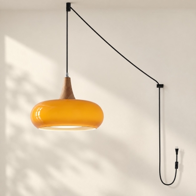 Keukeneilandverlichting Glazen hanglamp met stekker