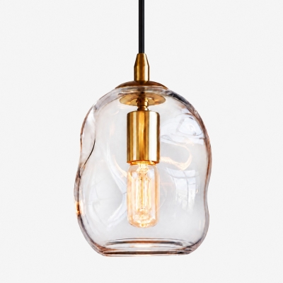 Handblass Klarglas Globe Anh&auml;nger Licht mit Messing Finish