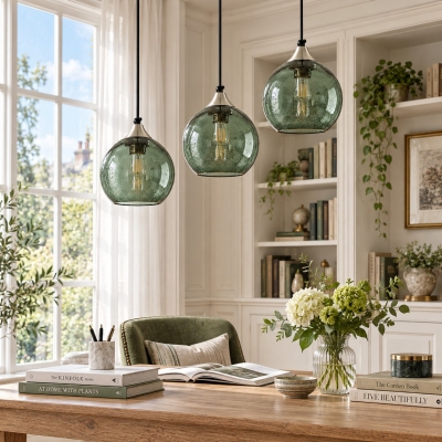 Enkele hanglamp Bubble Glass Globe 3 met verstelbaar snoer