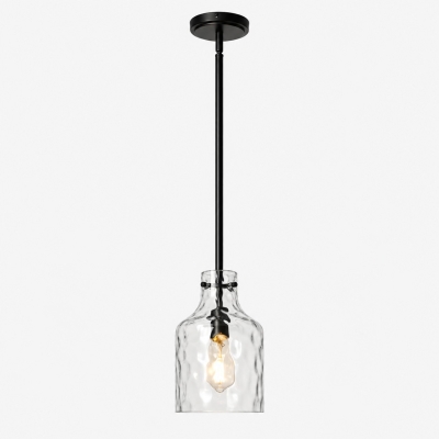 Vintage glazen hanglamp met verstelbare hoogte - Metalen armatuur voor eet- en keukeneilanden