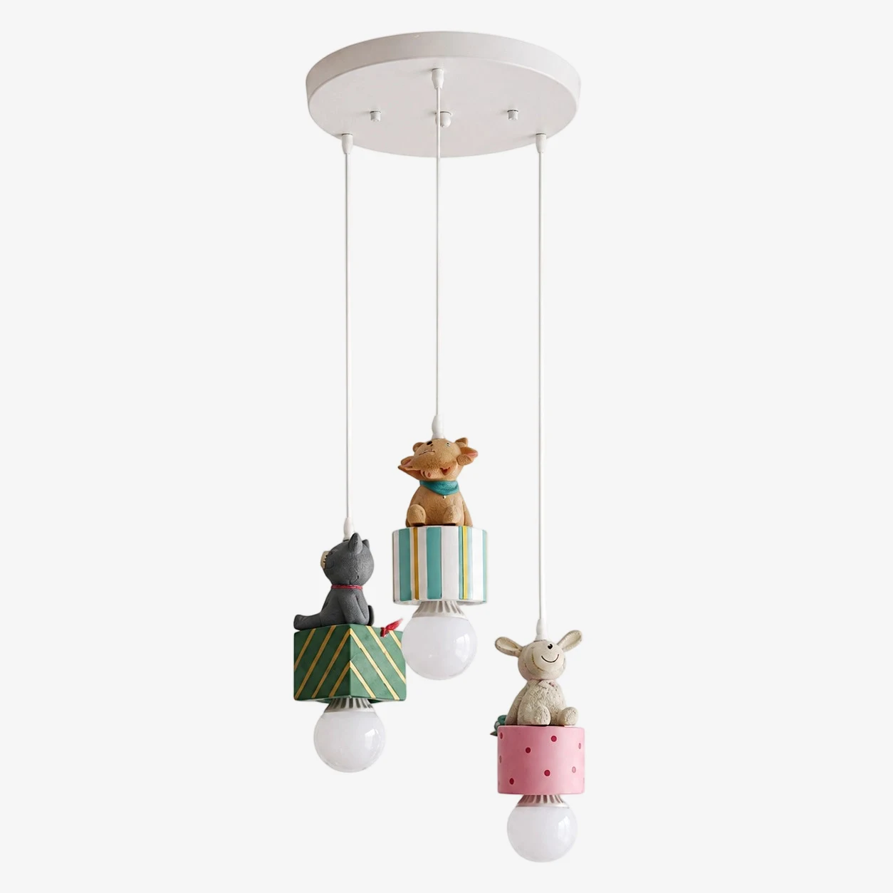 Three-piece animal gift box pendant lamp product view